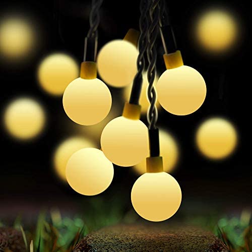 Geagodelia Guirnalda Luces Exterior Solar Cadena de Luces de 4 Colores LED Decoración Iluminación Impermeable para Jardín Boda Fiesta Navidad 