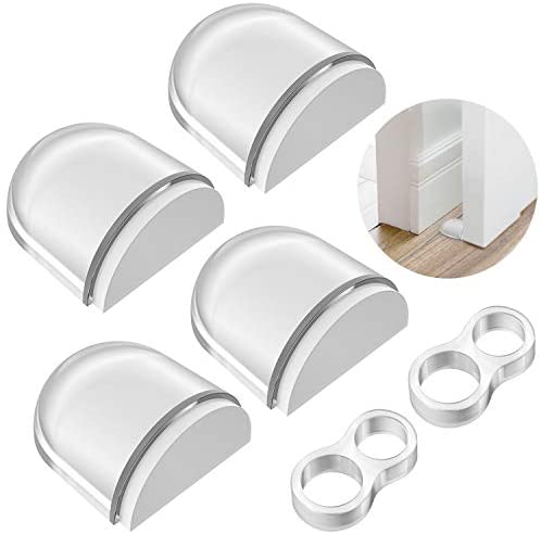 Máxima Protección para Pared y Muebles Tope Puerta para Suelo,FALLCON Topes para Puertas Adhesivo Transparente 6PACK 