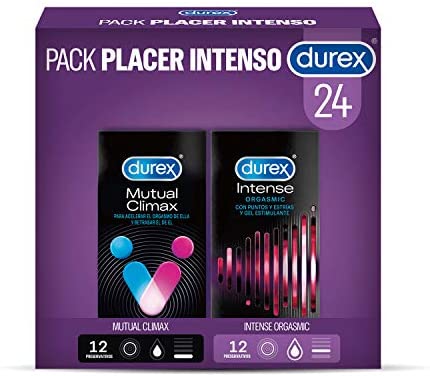 Durex Pack Placer Intenso – Durex Preservativos Mutual Climax + Durex Preservativos Intense – 24 Condones