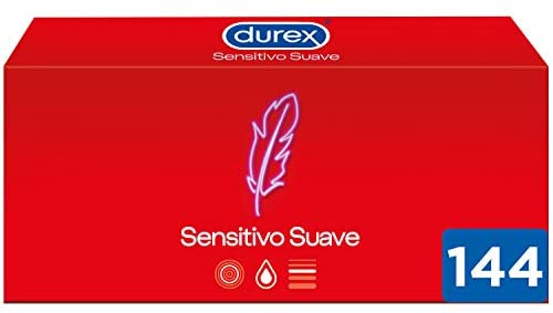 Durex Preservativos Sensitivo Suave para Mayor Sensibilidad – Pack Ahorro 144 condones