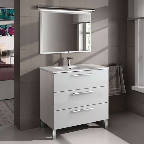 Mueble de baño Taria con lavamanos cerámico y espejo