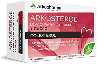 Arkopharma Arkosterol Levadura Roja De Arroz + Q10 60 Cápsulas, Monacolina K 10mg, Coenzima Q10, Solución Natural para Controlar el Colesterol, 100% Natural, Sin Citrinina