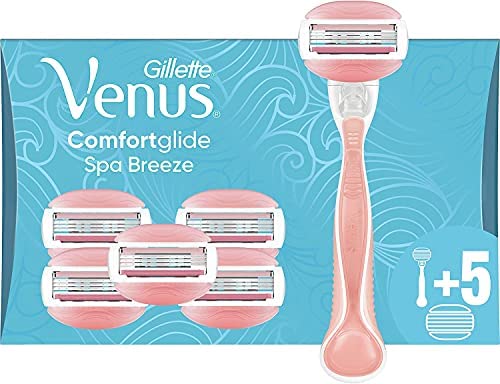 Gillette Venus ComfortGlide Spa Breeze Maquinilla de Afeitar Mujer + 6 Cuchillas de Recambio