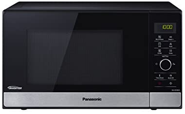 Panasonic NN-GD38H – Microondas con Grill (1000 W, 23 L, 6 niveles, Grill Cuarzo 1100 W, Plato Giratorio 285 mm, Control tácti L, 17 modos, Turbo Defrost, tecnología Inverter) Negro