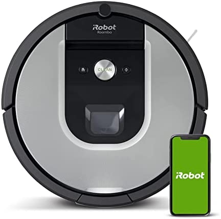 Robot aspirador conexión Wi-Fi iRobot Roomba 971 – 2 cepillos goma multisuperficie, óptimo para mascotas, Recarga y reanuda, Compatible asistente voz, Coordinación Imprint, Color Plateado