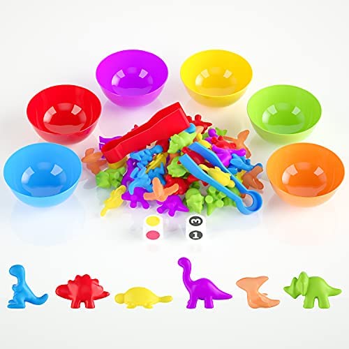 BBLIKE Montessori - Juego de 58 juguetes de dinosaurios para contar  matemáticas Montessori con cuenco, dados, pinzas, juguete para niños de 3,  4, 5 años | Ofertas, descuentos %, chollos, y cupones 