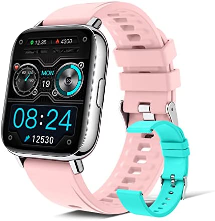 Smartwatch, 1.69'' Reloj Inteligente Hombre Mujer 25 Modos Deportes Pulsera Actividad Impermeable IP68 con Pulsómetro, Monitor de Sueño Podómetro Caloría Notificación de Mensajes para Android iOS