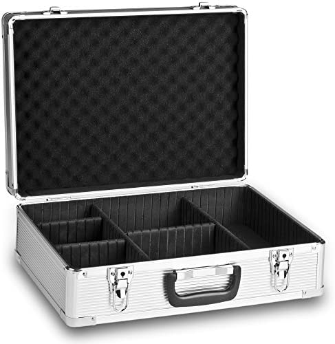 Mantona Basic M – Maleta con Compartimentos para Equipo fotográfico, Color Negro y Plateado