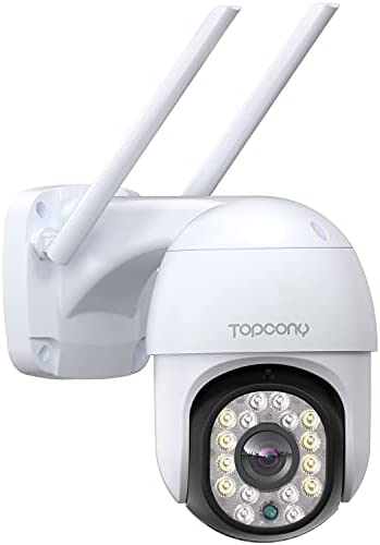 Topcony Camara Vigilancia WiFi Exterior,1080P Camara de Seguridad IP con Visión Nocturna en Color de 30M, Detección de Movimiento, Audio Bidireccional, Adecuado para Garaje, Jardín y Granja