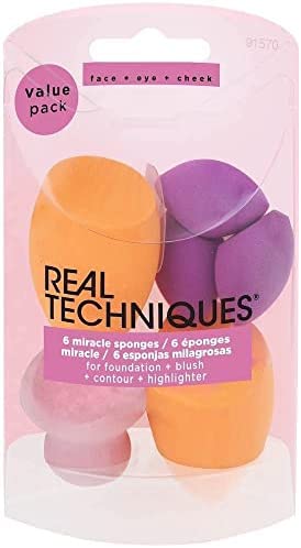 REAL TECHNIQUES Miracle Complexion Sponges – Pack de 6 Esponjas, Multicolor