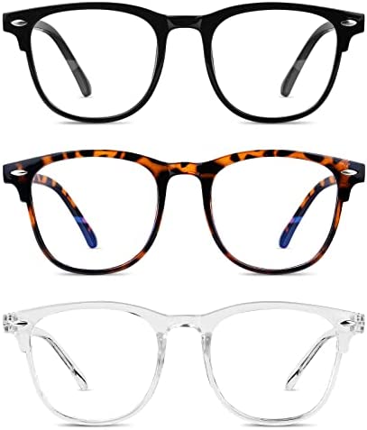 URAQT Gafas Luz Azul, Gafas de Ordenador, Antifatiga Gafas Anti-Azules de Gaming, Gafas de Lectura Lentes Transparente, Gafas con Filtro de Luz Azul Bloqueo para Hombre y Mujer