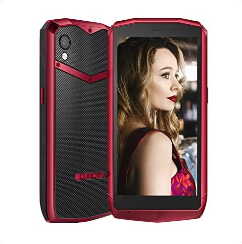Mini Smartphone Android 11, CUBOT Pocket 2022 Mobile Phone 4G con Pantalla de 4 Pulgadas, 4GB RAM+64GB ROM, Batería 3000mAh, Cámaras 16MP+ 5MP, 2 Tarjetas Nano SIM, Face ID NFC, 128g Rojo
