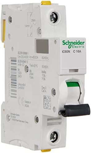 Schneider A9F04116 Disyuntor de Circuito iC60N, 1P, 16A, C características