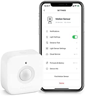 SwitchBot Sensor de movimiento inteligente, sistema de seguridad inalámbrico para el hogar, alerta de detector de movimiento con sensor infrarrojo pasivo, añade SwitchBot Hub Mini compatible con Alexa