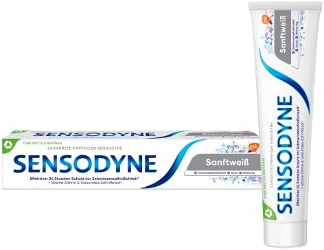 Sensodyne – Pasta dentífrica suave para uso diario con flúor, para dientes sensibles al dolor (1 envase de 75 ml)