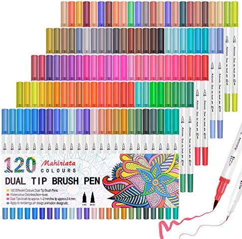 Laconile Rotulador permanente para caligrafía dibujo, 120 lápices de colores para colorear Bullet Journal Art Projects, color blanco