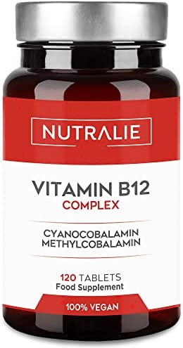 Vitamina B12 Vegana 2000mcg Cianocobalamina y MetilcobalaminaReduce el Cansancio y Contribuye al Sistema Inmunológico120 Comprimidos Veganos Nutralie