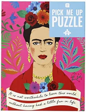 Talking Tables Rompecabezas y póster con Cita de Retrato Kahlo de 500 PiezasIlustradoDía lluvioso, En casa, Bloqueo, cumpleaños, Boho, Colores Rosa, (PUZZ-PMU-Frida)