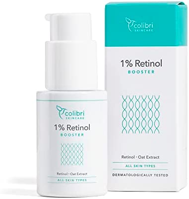 colibri skincare 1% Retinol Booster 30ml – hace que la piel luzca más lisa y radiante – retinol encapsulado liposomal para resultados visibles – Retinol Serum alta dosis