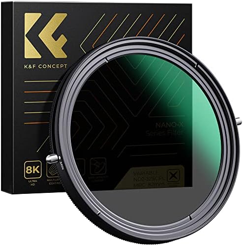 K&F Concept Nano-X 2 en 1 Filtro Polarizador y Filtro Densidad Neutra Ajustable 58mm Slim ND2-ND32 MRC para Cámara Lente NO X Spot con Funda