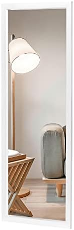 Poshions Espejo de Pared Rectangular 110 x 40 cm Espejo Colgante Espejo de Puerta Completo para Colgar o en la Pared o Montado en la Pared, Blanco (sin Soporte)