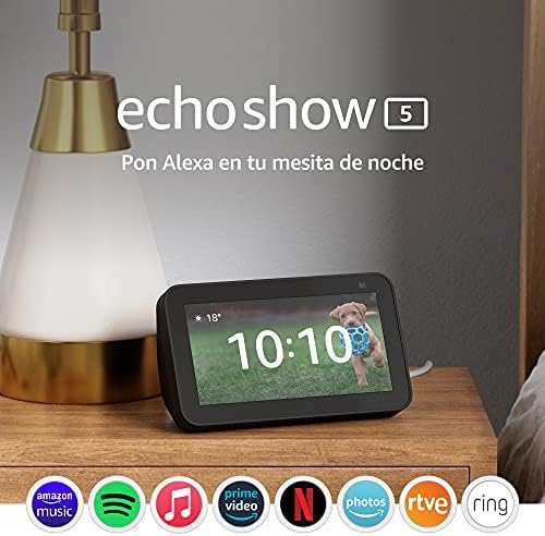 Echo Show 5 (2.ª generación, modelo de 2021)Pantalla inteligente con Alexa y cámara de 2 MPAntracita