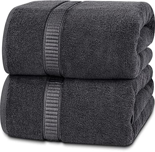 Utopia Towels – Lujosa Toalla de Baño Jumbo (90 x 180 CM, Gris) – 100% Algodón Ring Spun Altamente Absorbente y de Secado Rápido – Sábana de Baño Súper Suave (Paquete de 2)