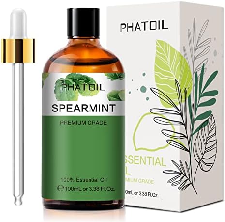 PHATOIL Aceites Esenciale de Menta Verde 100 ml, 100% Naturales Puros, Aceite Esencial de Aromaterapia, Aceite Esenciales para Humidificador, Difusor