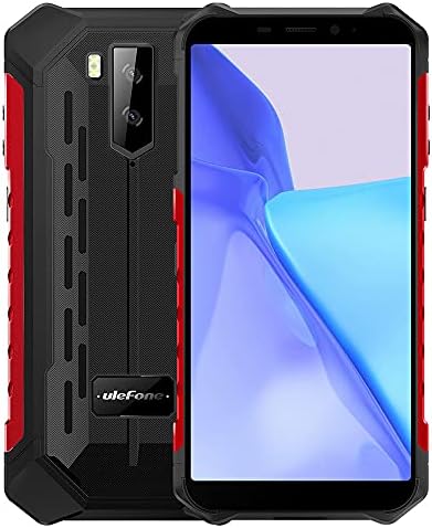 Ulefone Armor X9 Pro Android 11 Móvil Resistente 4G, Octa-Core 4GB+64GB, 5.5" IP68 Teléfono Antigolpes Smartphone,Dual SIM,13MP Cámara Triple Submarina,Batería 5000mAh, Desbloqueo Facial,NFC Rojo