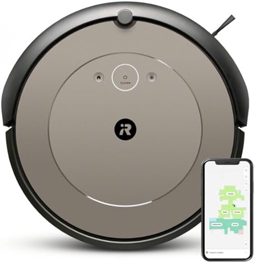 iRobot Robot Aspirador Roomba i1152, Wi-Fi, 2 cepillos de Goma multisuperficie, Ideal Mascotas, Sugerencias Personalizadas, Compatible con tu Asistente de Voz, Color Beige Oscuro