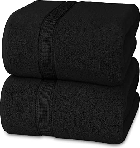 Utopia Towels – Pack de 2 Toallas de Baño Jumbo de Lujo (90 x 180 CM, Negro) – 100% Algodón Ring Spun, Altamente Absorbente, Suave y de Secado Rápido(Gris frío)