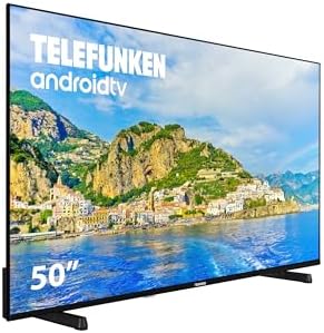 Telefunken 50DTUA724 – Android TV 50 Pulgadas 4K Ultra HD, Diseño sin Marcos, HDR10, Dolby Vision, Bluetooth, Chromecast Integrado, Compatible con Google Assistant, Dolby Atmos