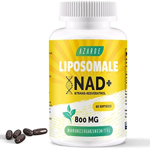 NAD+ liposomal y Trans-Resveratrol 800mg cápsulas blandas, alternativa al NMN más eficiente que el NMN, alta absorción, suplemento real de NAD+ para la reparación celular