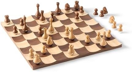 Umbra Wobble Juego de ajedrez de madera, Nogal