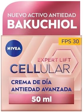 NIVEA Cellular Expert Lift Crema de día Antiedad Avanzada FP30 (1 x 50 ml), crema de día con ácido hialurónico y bakuchiol puro, crema reafirmante, crema antiedad