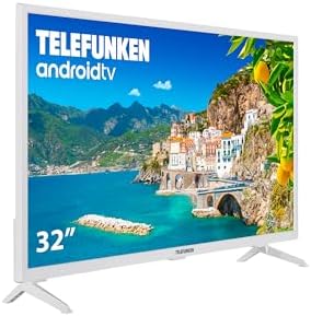 Telefunken 32DTAH724W – Android TV 32 Pulgadas Blanco, Resolución HD, HDR10, Bluetooth, Chromecast Integrado, Compatible con Google Assistant y Alexa