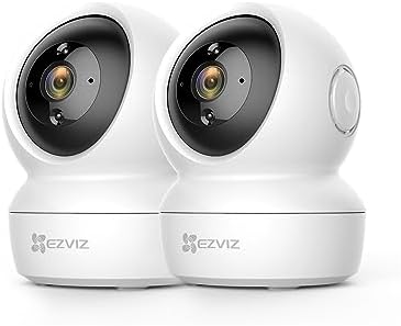 EZVIZ C6N (2-Pack) Cámaras Vigilancia WiFi Interior 360º, 1080P Camara Vigilancia Bebé/Mascotas, Visión Nocturna, Audio Bidireccional, Detección de Movimiento, Control Remoto, Compatible con Alexa