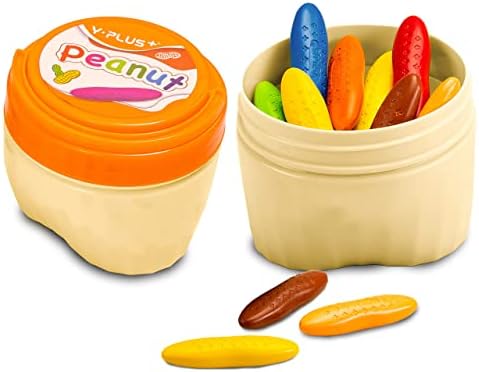 YPLUS Crayones de maní niños con cubo, 24 colores Crayon para niños pequeños con caja, Crayones lavables para niños, artículos para colorear