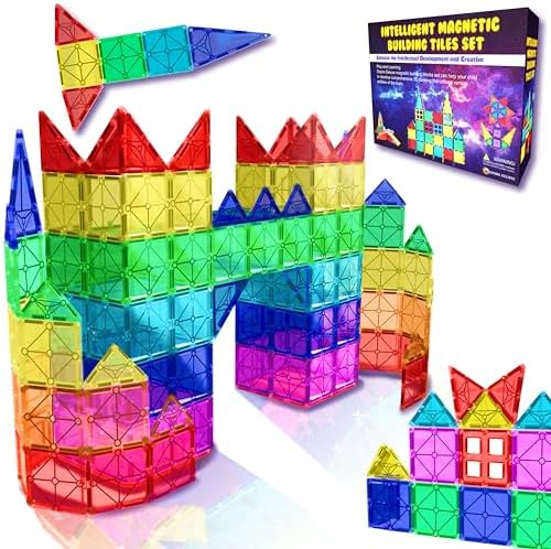 Desire Deluxe Kit Bloques de Construcción Magnéticos 3D para Niños y Niñas de 3-7 Años, Juguete Educativo con Figuras Geométricas para Desarrollar la Creatividad, 47 Piezas, Exclusivo en Amazon