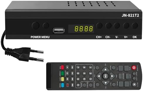TDT HD Receptor, Decodificador Terrestre, TDT Full HD -DVB-T2 – Compatible con HEVC265 – Digital Full HD 1080p/ Dolby/MPEG-2/4, H.265, HD, DVB-T2