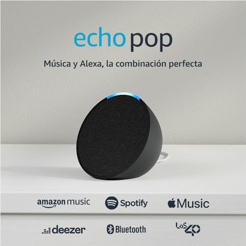 Echo PopAltavoz inteligente Bluetooth con Alexa de sonido potente y compactoAntracita