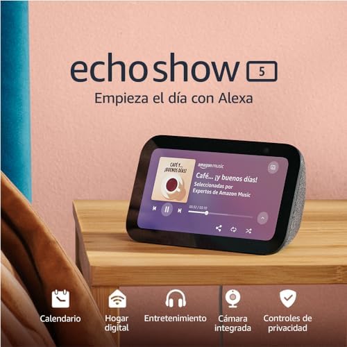Echo Show 5 (3.ª generación)Pantalla táctil inteligente con Alexa diseñada para controlar tus dispositivos de Hogar digital y másAntracita